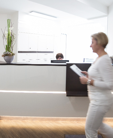 Empfangsbereich des gynäkologischen MVZs in Wülfrath