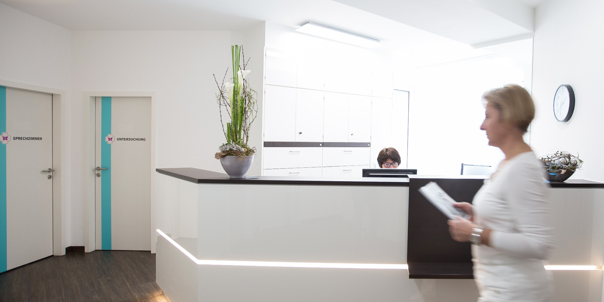 Empfangsbereich des gynäkologischen MVZs in Wülfrath